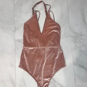 Kendall + Kylie Velvet Pink Crushed Body Suit with Tags